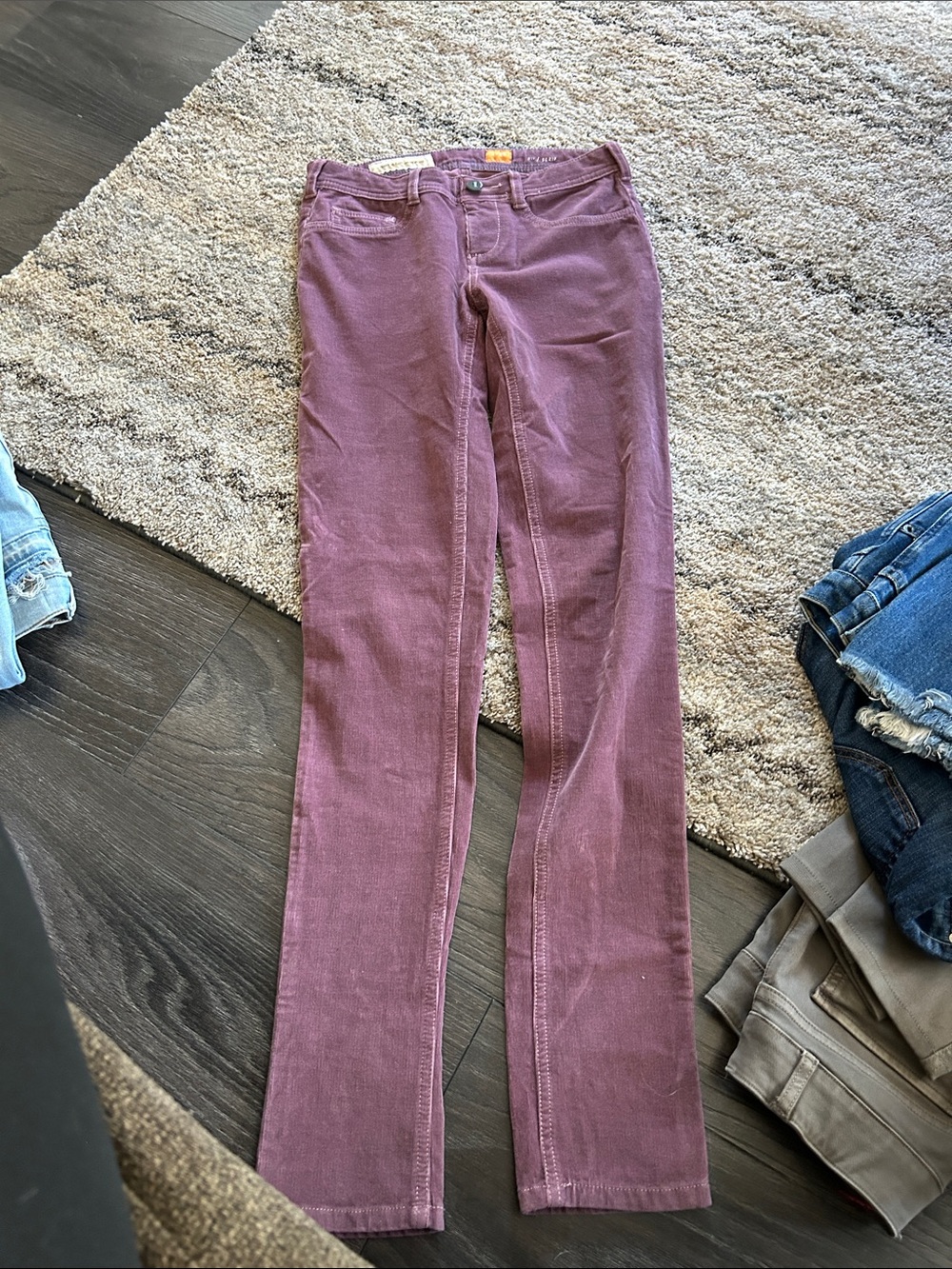 Pilcro Plum Corduroy Skinny Pants